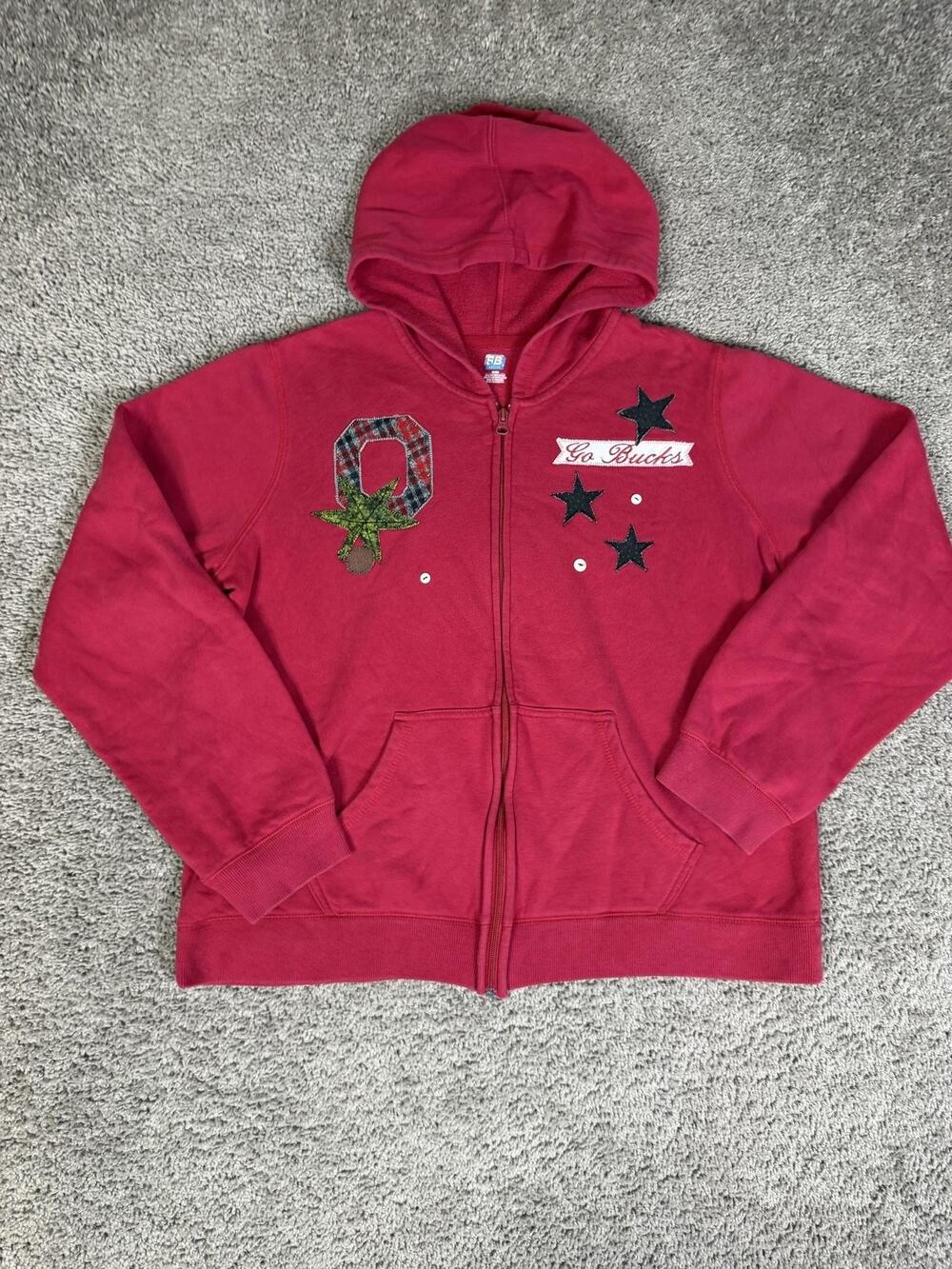 Ohio State Buckeyes Sweatshirt Hoodie Women XL Red Full Zip Football SB Active